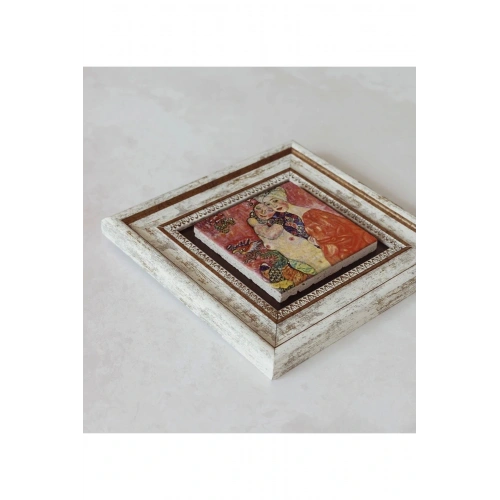 Gustav Klimt Çerçeveli Taş Tablo , Çerçeveli Taş Duvar Dekoru 20 cm