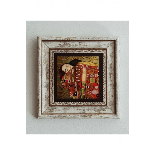 Gustav Klimt Çerçeveli Taş Tablo , Çerçeveli Taş Duvar Dekoru 20 cm