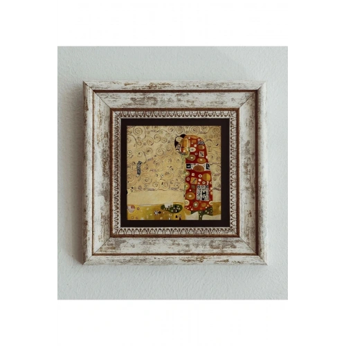 Gustav Klimt Çerçeveli Taş Tablo , Çerçeveli Taş Duvar Dekoru 20 cm