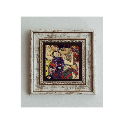 Gustav Klimt Çerçeveli Taş Tablo , Çerçeveli Taş Duvar Dekoru 20 cm