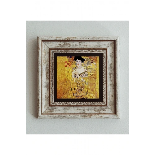 Gustav Klimt Çerçeveli Taş Tablo , Çerçeveli Taş Duvar Dekoru 20 cm