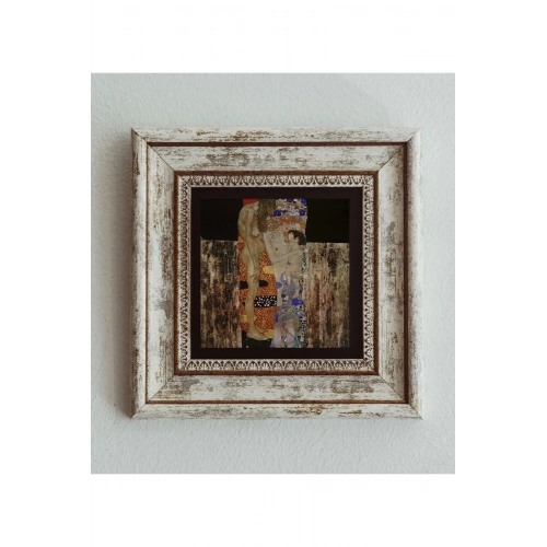 Gustav Klimt Çerçeveli Taş Tablo , Çerçeveli Taş Duvar Dekoru 20 cm