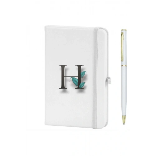 H Harfi Çiçek Baskılı Defter