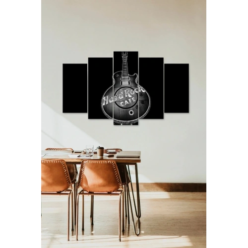 Hard Rock Cafe Guitar 5 Parçalı Mdf Tablo 60 x 100