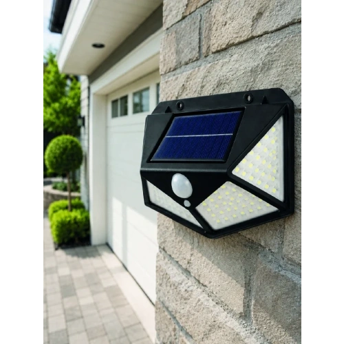 Hareket Sensörlü Solar Led Duvar Lambası 3 Modlu Dış Mekan