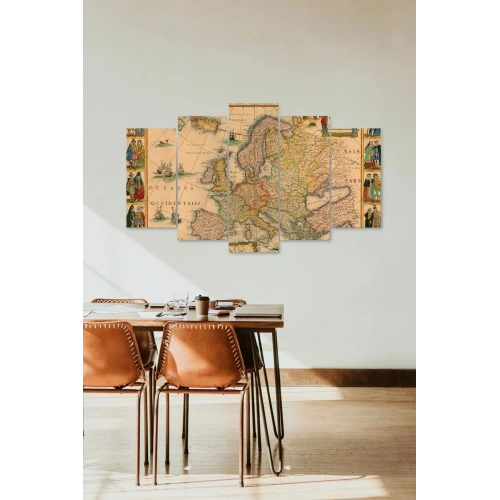 Harita 5 Parçalı Mdf Tablo 60 x 100