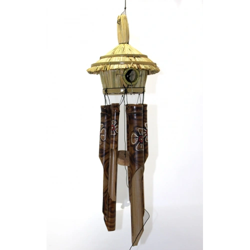 Hasır Kuş Yuvalı Bambu Çan 50 cm