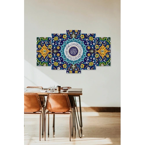 Hat Portre 5 Parçalı Mdf Tablo 60 x 100