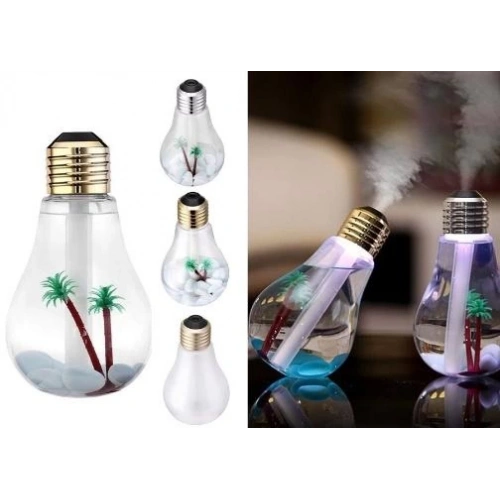 Hava Nemlendirici Ampul Görünümlü Hazneli Buhar Makinesi 400 ml. (5365)