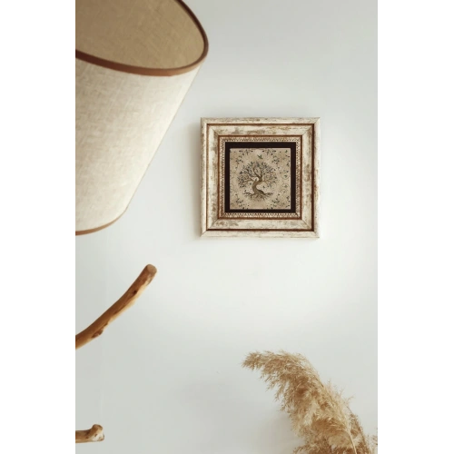 Hayat Ağacı (yaşam) Life Tree Çerçeveli Taş Tablo , Çerçeveli Taş Duvar Dekoru 20 cm