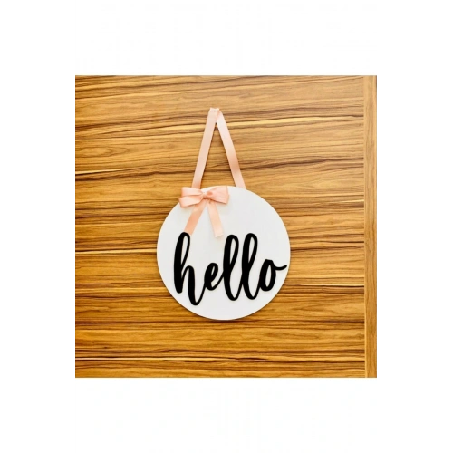 Hello Ahşap Kapı Süsü 30 x 30
