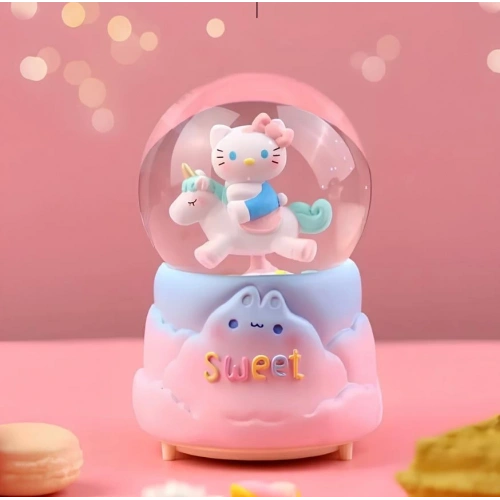 Hello Kitty Вращающийся с пульверизатором, освещенный музыкальный каркас снежного шара, большая модель 2