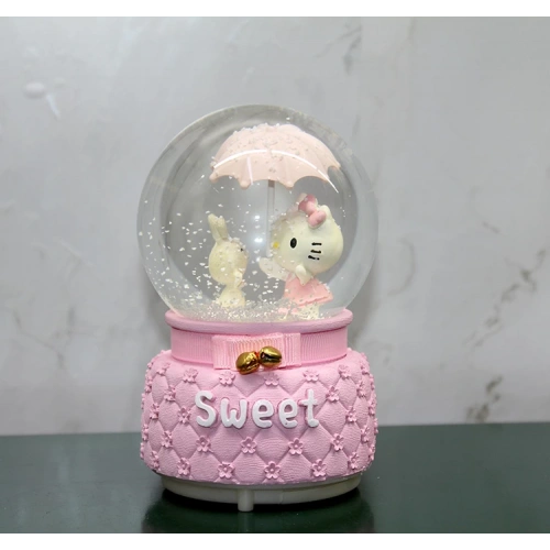 Hello Kitty Lighted Musical Snow Globe Medium Size Model 2