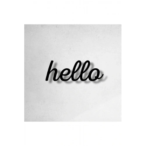 Hello Yazılı Ahşap Tablo 50 x 41