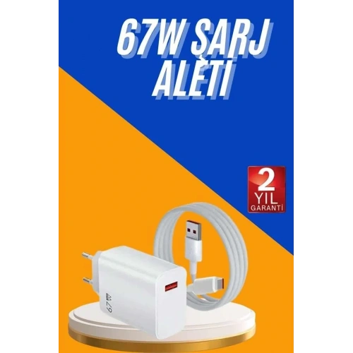 Hızlı Şarj Adaptörü 67w Type C Yüksek Voltaj Koruma
