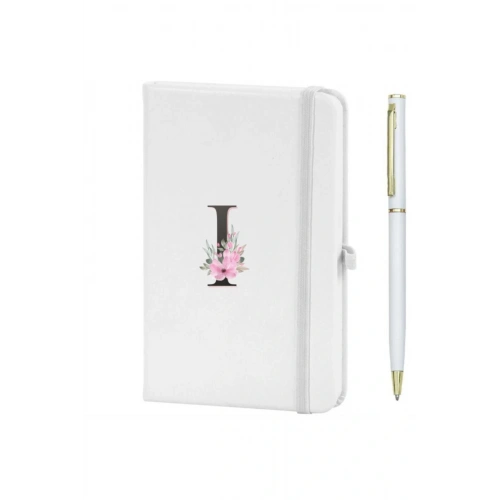 I Harfi Çiçek Desen Baskılı Defter