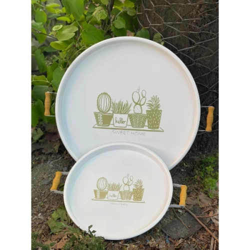 Pair of Round Presentation Trays