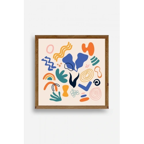 İllüstrasyon Ahşap Çerçeveli Tablo 50 x 50