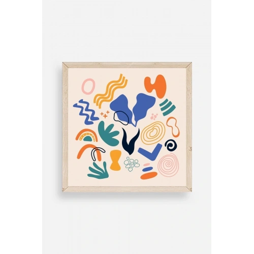 İllüstrasyon Ahşap Çerçeveli Tablo 50 x 50