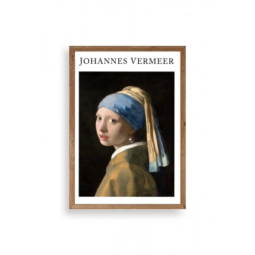 İnci Küpeli Kız Ahşap Çerçeveli Tablo 50 x 70