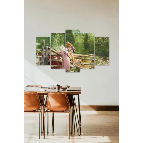 İnsan Manzarası 5 Parçalı Mdf Tablo 60 x 100
