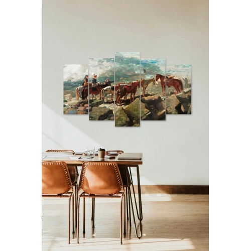 İnsan Manzarası 5 Parçalı Mdf Tablo 60 x 100