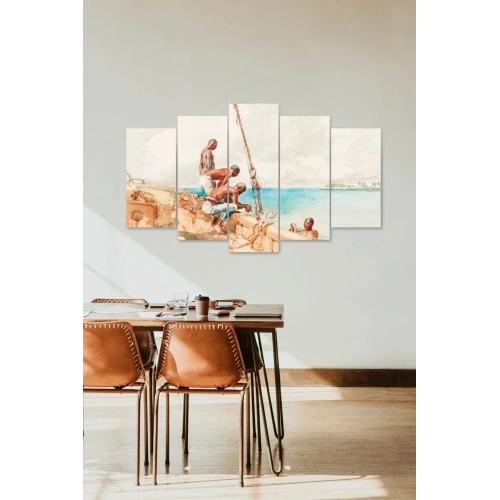 İnsan Manzarası 5 Parçalı Mdf Tablo 60 x 100