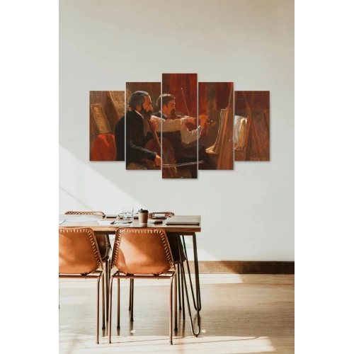 İnsan Manzarası 5 Parçalı Mdf Tablo 60 x 100