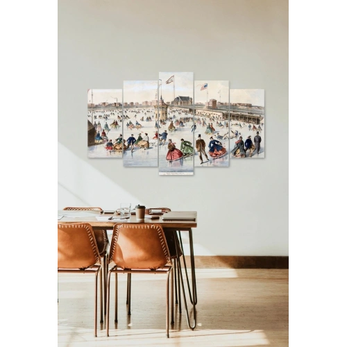 İnsan Manzarası 5 Parçalı Mdf Tablo 60 x 100