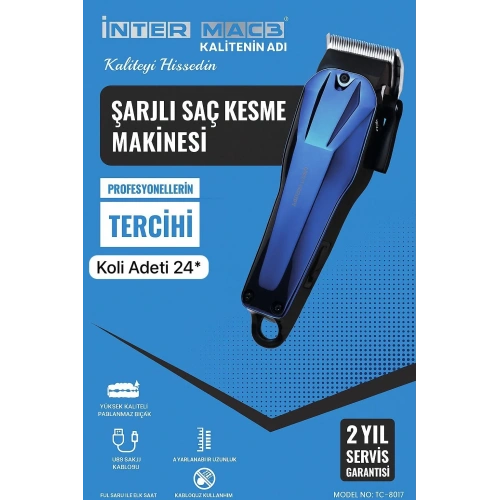 inter Mac3 Şarjlı Saç Kesme Makinesi TC-8017 (5365)