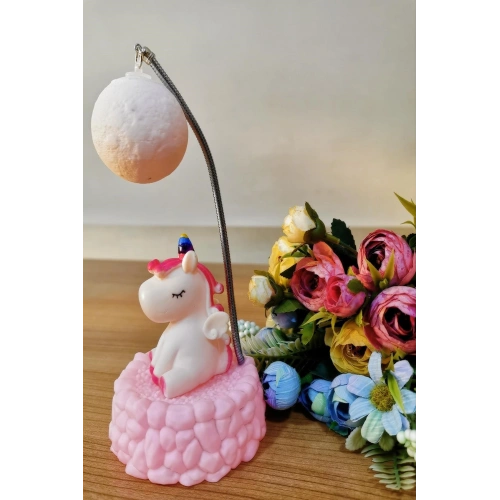 Işık Altında Renk Değiştiren Pembe Unicorn Dekoratif Gece Lambası (5365)