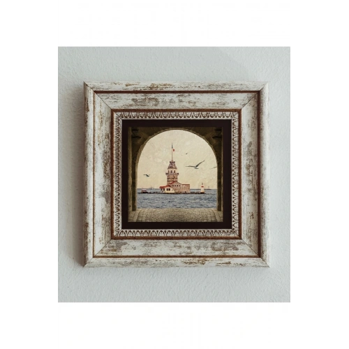 Istanbul Manzaralı Çerçeveli Taş Tablo , Çerçeveli Taş Duvar Dekoru 20 cm