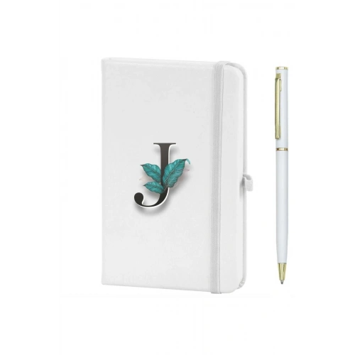 J Harfi Çiçek Baskılı Defter
