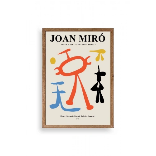 Joan Miro Ahşap Çerçeveli Tablo 17 x 23