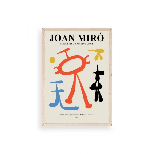 Joan Miro Ahşap Çerçeveli Tablo 17 x 23