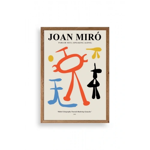 Joan Miro Ahşap Çerçeveli Tablo 23 x 30