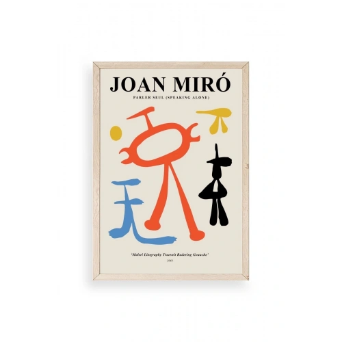 Joan Miro Ahşap Çerçeveli Tablo 50 x 70