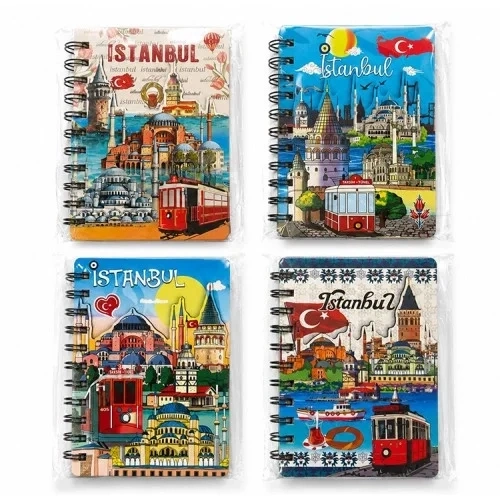 Kabartmalı İstanbul Temalı Defter 15x11 Cm