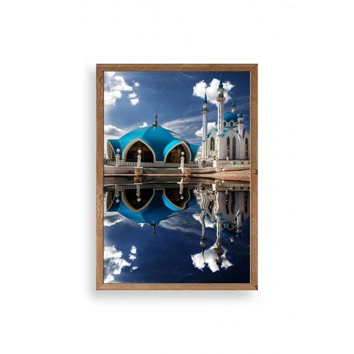Kabe Camii Ahşap Çerçeveli Tablo 50 x 70