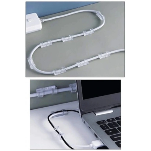 Kablo Sabitleyici Klipsler 20 Adet Kablo Düzenleyici Duvar Fayans Cam Kablo Tutucu Yapışkanlı Klips (5365)