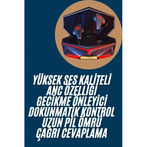 Kablosuz Bluetooth Kulaklık 2 Adet Işıklı Tasarım İle