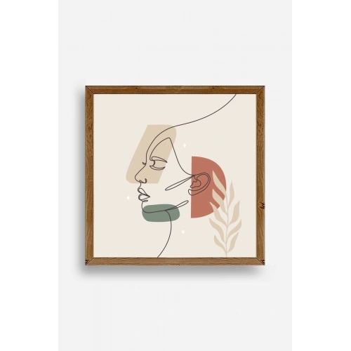 Kadın Ahşap Çerçeveli Tablo 23 x 23