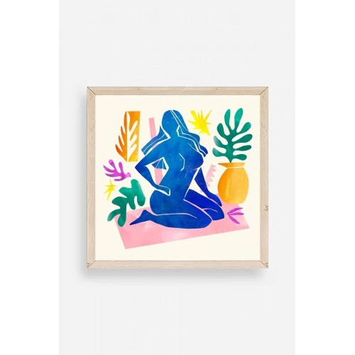 Kadın Ahşap Çerçeveli Tablo 23 x 23