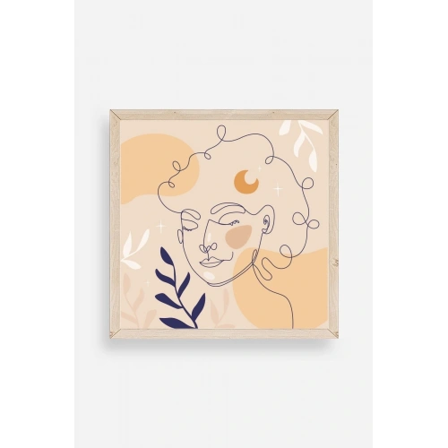 Kadın Ahşap Çerçeveli Tablo 23 x 23