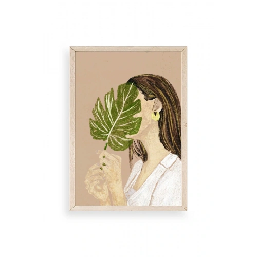 Kadın Ahşap Çerçeveli Tablo 23 x 30