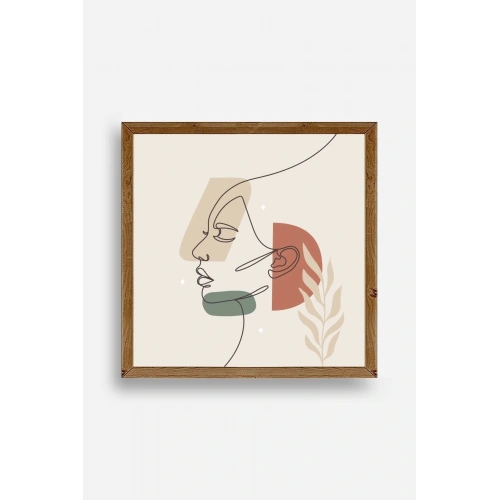 Kadın Ahşap Çerçeveli Tablo 42 x 42