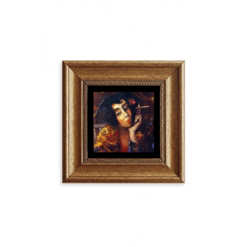 Kadın Çerçeveli Taş Tablo 20 cm