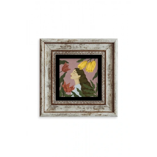 Kadın Çerçeveli Taş Tablo 20 cm