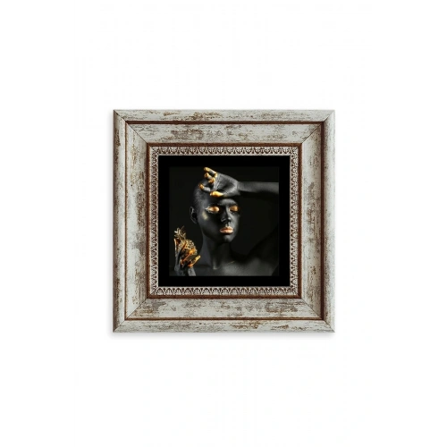 Kadın Çerçeveli Taş Tablo 20 cm