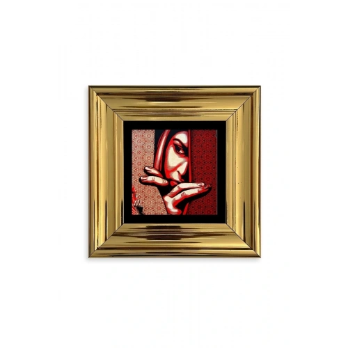 Kadın Çerçeveli Taş Tablo 20 cm